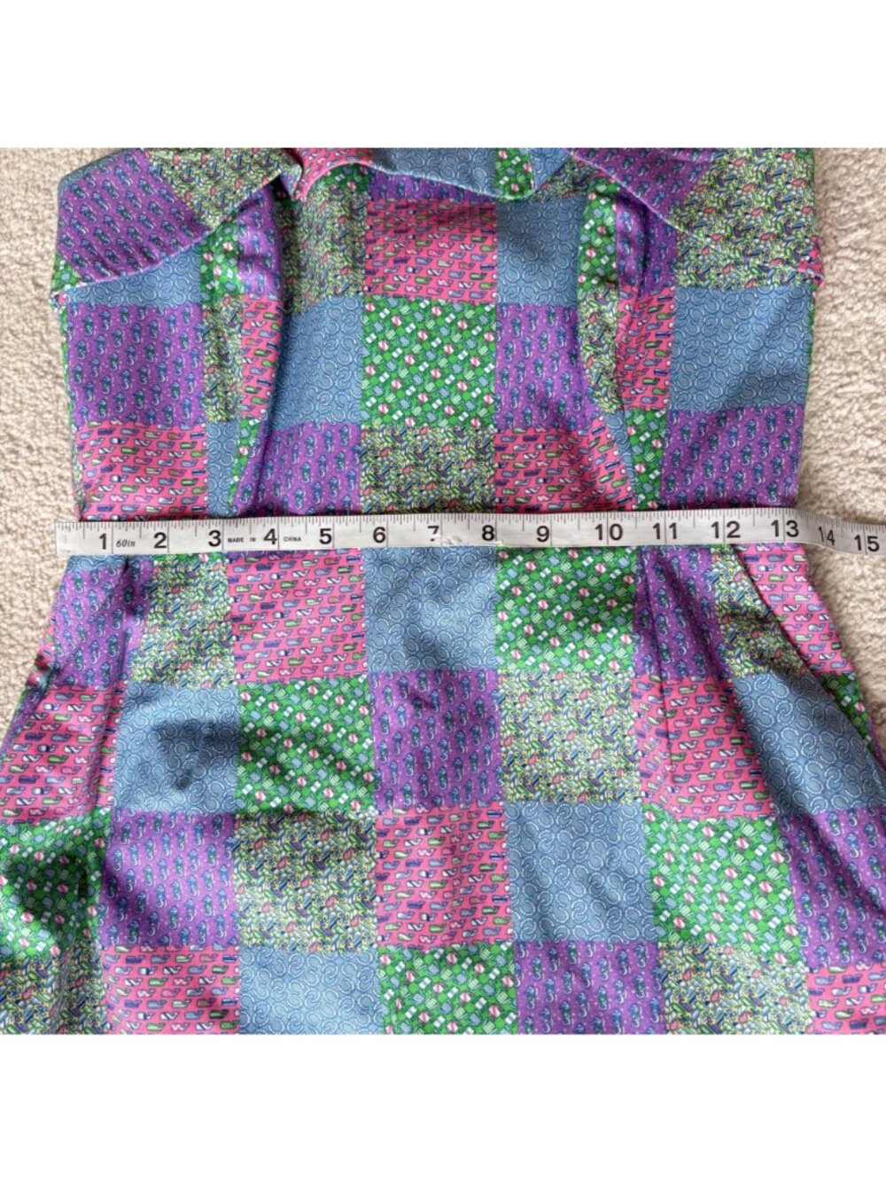 Vineyard Vines Kentucky Derby Strapless Patchwork Dress Preppy Horseshoe Print - Picture 7 of 10